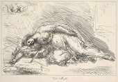 Woman Slain with Sword, Giuseppe Canale Italian, Etching