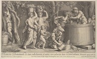 Vintage scene, Giovanni Girolamo Frezza Italian, Engraving