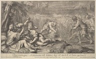 Reapers of grain, Giovanni Girolamo Frezza Italian, Engraving