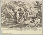 Bacchus as a child given by Mercury to the care of the Nymphs, Andrea Procaccini Italian, Engraving and etching