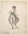 Woman Alone, from the series the Dancing Pair Vigano, Johann Gottfried Schadow  German, Etching, hand-colored