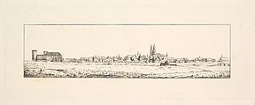 View of an Old Town with a Church and High Gabled Houses, Johann Gottfried Schadow (German, Berlin 1764–1850 Berlin), Etching