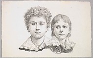 Portrait of the Rabe Children:  Hermann, age 14 and Edmond, age 7; verso:  proof before corrections of small faults in the images, Johann Gottfried Schadow (German, Berlin 1764–1850 Berlin), Lithograph; proof