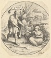 Judah and Tamar, Wenceslaus Hollar  Bohemian, Etching, only state