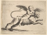 Cupid on a tiger, Wenceslaus Hollar  Bohemian, Etching, only state