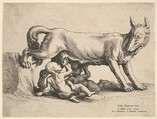 Romulus and Remus, Wenceslaus Hollar Bohemian, Etching; only state