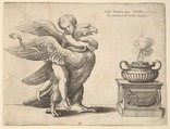 Cupid and an eagle, Wenceslaus Hollar Bohemian, Etching; first state of two