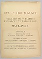 Eva und die Zukunft (Rad.-Werk  III), Max Klinger (German, Leipzig 1857–1920 Großjena), Etching