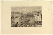 View from the Artist's Studio Window, Rome, Max Klinger German, Etching on thin Chinese paper