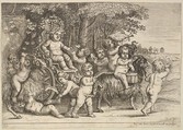 Eleven boys and three goats, Wenceslaus Hollar  Bohemian, Etching; not by Hollar