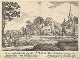 April (Aprills), Wenceslaus Hollar Bohemian, Etching; first state of two