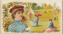 Lawn Tennis, from the Games and Sports series (N165) for Old Judge Cigarettes, Goodwin & Company, Commercial color lithograph