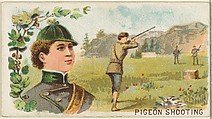Pigeon Shooting, from the Games and Sports series (N165) for Old Judge Cigarettes, Goodwin & Company, Commercial color lithograph
