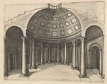 Cross-Section of Round Temple [Pinaculu Termar], from the series 'Ruinarum variarum fabricarum delineationes pictoribus caeterisque id genus artificibus multum utiles', Lambert Suavius  Netherlandish, Etching