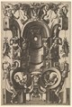 Niche in the Form of a Cartouche from Veelderleij Veranderinghe van grotissen ende Compertimenten...Libro Primo, Johannes van Doetecum I Netherlandish, Etching