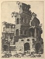 Ruins of a Basilica (?) from the series 'Ruinarum variarum fabricarum delineationes pictoribus caeterisque id genus artificibus multum utiles', Lambert Suavius  Netherlandish, Etching