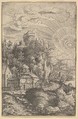 Landscape with a Castle Perched on a Rock, Hanns Lautensack German, Etching