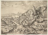 Abraham and Isaac on the way to Sacrifice, Hieronymus Cock Netherlandish, Etching