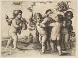 Six Boys (copy in reverse), Wenceslaus Hollar  Bohemian, Etching