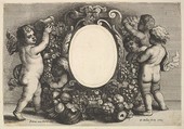 Paedopaegnion: Third Title Page: Petrus vanden Avont Belga Antuerpianus pictor, Wenceslaus Hollar  Bohemian, Etching; missing the portrait in the center