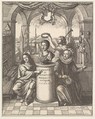 Frontispiece from Thomas Sprat's "The History of the Royal Society of London", Wenceslaus Hollar  Bohemian, Etching, only state
