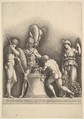 Four Classical Figures (pagan sacrifice), Wenceslaus Hollar Bohemian, Etching, only state