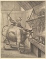 The Dog in the Manger (from John Ogilby, "Aesopics or a Second Colllection of Fables," 1668), Wenceslaus Hollar Bohemian, Etching; first state of two