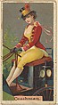 Coachman, from the Occupations for Women series (N166) for Old Judge and Dogs Head Cigarettes, Goodwin & Company, Commercial color lithograph