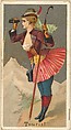 Tourist, from the Occupations for Women series (N166) for Old Judge and Dogs Head Cigarettes, Goodwin & Company, Commercial color lithograph