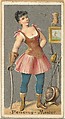 Fencing - Master, from the Occupations for Women series (N166) for Old Judge and Dogs Head Cigarettes, Goodwin & Company, Commercial color lithograph