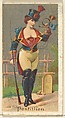 Postillion, from the Occupations for Women series (N166) for Old Judge and Dogs Head Cigarettes, Goodwin & Company, Commercial color lithograph
