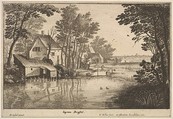 Landscape with an Angler, Wenceslaus Hollar  Bohemian, Etching; third state of three (NH)