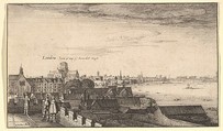 London from Arundel House, Wenceslaus Hollar Bohemian, Etching, first or second state of two, cannot be determined due to trimming