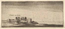 Pevensey Castle, from "English Views", Wenceslaus Hollar  Bohemian, Etching, third state of three