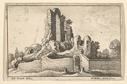 Ruins and a barred gate on the Esquiline Hill in Rome, from "Roman Ruins", Wenceslaus Hollar Bohemian, Etching; first state of three