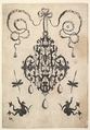 Design for a Pendant Combined with Sirens and Dragonflies, Daniel Mignot  French, Blackwork and Engraving
