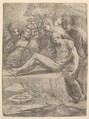 The lamentation over the dead Christ, Andrea Schiavone (Andrea Meldola) Italian, Etching