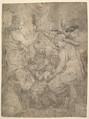 The Christ Child in the Cradle surrounded by adoring figures, Andrea Schiavone (Andrea Meldola) Italian, Etching