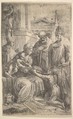 Holy Family with Saints, Andrea Schiavone (Andrea Meldola) Italian, Etching