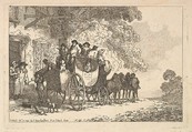 A Laden Stage Coach Outside a Post House, Thomas Rowlandson British, Etching