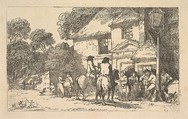 The Three Horseshoes, a Roadside Inn, Thomas Rowlandson British, Etching