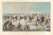 Skating in Central Park, New York, Winslow Homer  American, Color lithograph with hand coloring