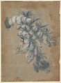 Design for a Lavish Headdress with Feathers, Baccio del Bianco (and workshop) Italian, Blue gouache or watercolor heightend with white
