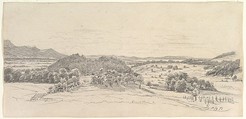 Panoramic landscape near Bergen, Monogrammist DS  Norwegian, Graphite