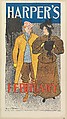 Harper's, February, Edward Penfield American, Color lithograph
