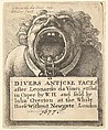 Title Page, Divers Anticke Faces, Wenceslaus Hollar Bohemian, Etching; second state of two (NH)