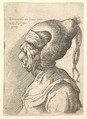 Bust of a deformed woman with conical hat and two dangling plaits in profile to left, Wenceslaus Hollar  Bohemian, Etching; only state
