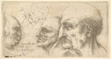 Five Heads, Wenceslaus Hollar  Bohemian, Etching; only state