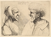 A deformed couple facing each other, Wenceslaus Hollar (Bohemian, Prague 1607–1677 London), Etching; second state of two
