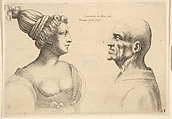 A female with hair tied back and a bald male facing each other, Wenceslaus Hollar (Bohemian, Prague 1607–1677 London), Etching; third state of three (NH)